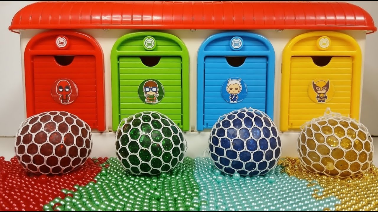 Satisfying Garage ASMR | Making 4 BIG Jelly Balls Net Mixing All Color Beads in Magic Garage ASMR!