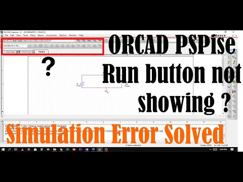 Cannot simulate and run circuit PSPice ORCAD Capture | PSPice run button not showing | PSPice error