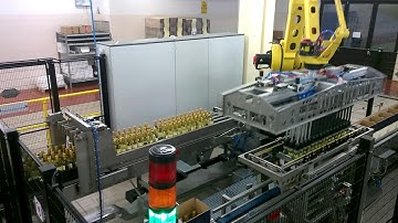 Emmeti Case packing line  - Bottle lane divider, case packer, carton erector / case former