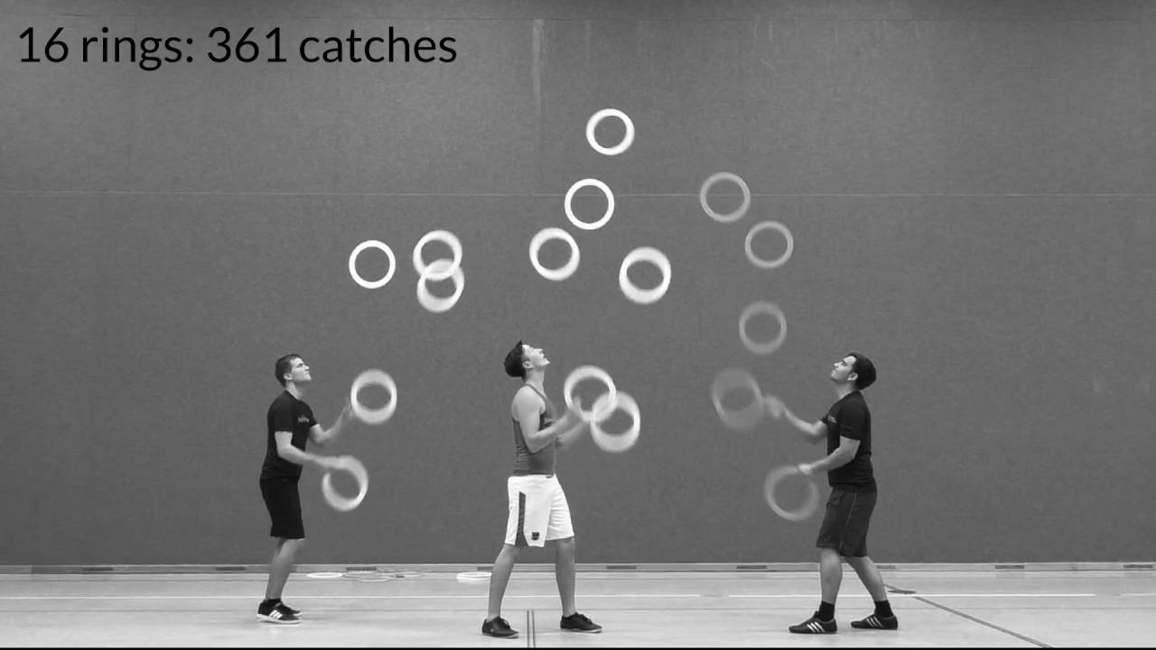 Breaking all trio juggling world records rings & clubs passing YouTube