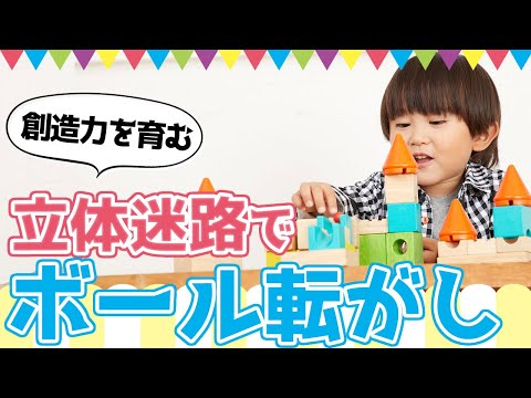創造力を育む　立体迷路でボール転がし　カラフルキャッスル