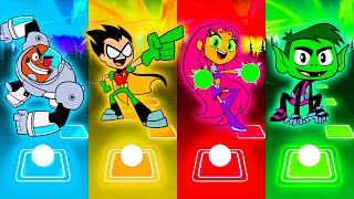 Teen Titans Go Team 👉 Cyborg - Robin - Starfire - Beast Boy [15] 🔥 Tiles Hop EDM Rush screenshot 5