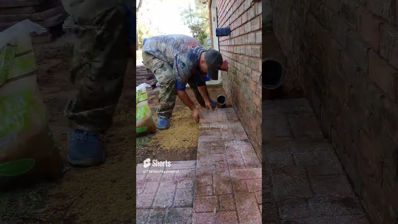 Dryer Vent Repair PT3  Resetting Pavers #pavers #landscaping