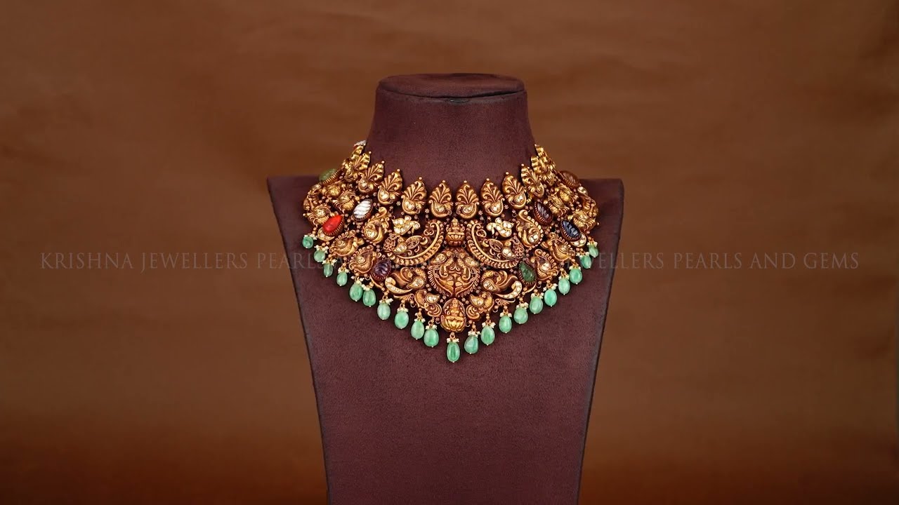 Exquisite 22k Gold Laxmi Choker: A Divine Blend of Elegance and Opulence