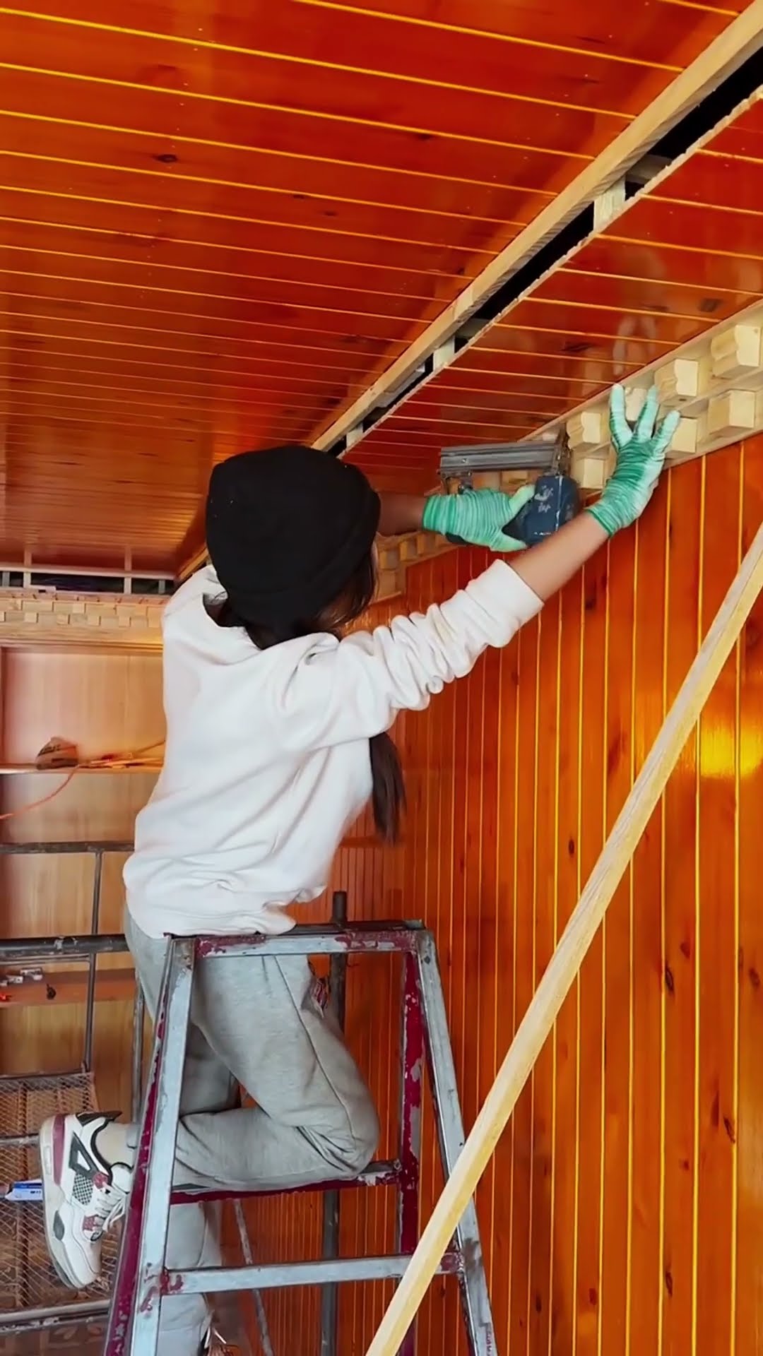 Roof wood molding installation process