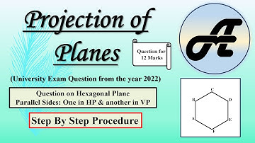Projection of Planes (Hexagonal plane with one side in HP & Opposite side in VP)