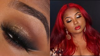 Smokey eye / red glossy lips makeup tutorial ❤️🌹