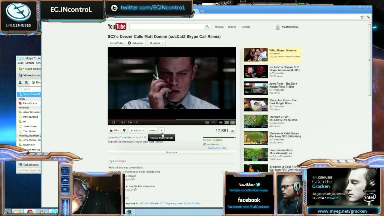 coLCatZ, iNcontrol & Destiny Watch "Deezer Calls Matt Damon"