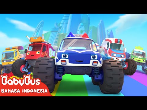 Lima Truk Monster Besar | Belajar Kendaraan | Mobil Monster | Lagu Anak | BabyBus Bahasa Indonesia