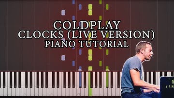 Coldplay - Clocks (Live Version) Piano w/ Vocals, Bass & Guitar Tutorial Cover 4K