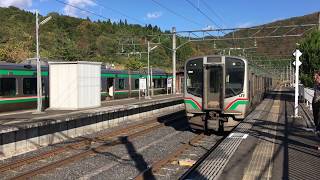 JR仙山線　作並駅のE721系　JR Senzan Line Sakunami Station　(2019.11)