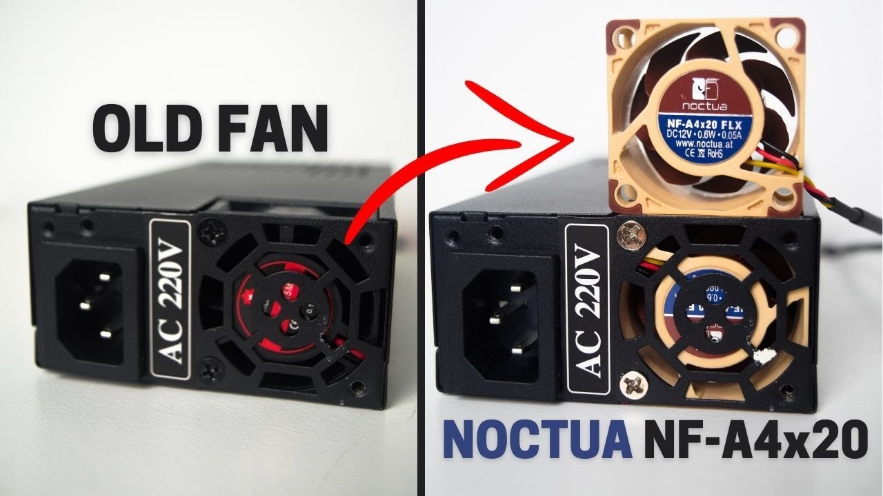Download How to Replace 1U Flex Power Supply Fan to 40mm Noctua Fan || PC Mod