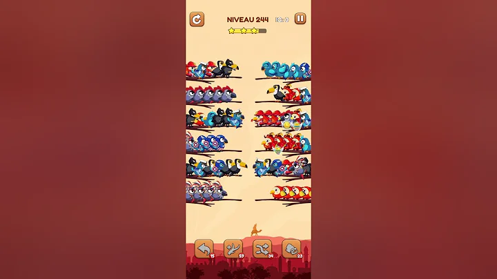 bird sort 2 color puzzle solution niveau 244 #games #gaming #puzzle #puzzlegame #androidgames