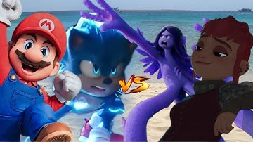 Mario and Sonic vs Nimona and Ruby Gillman