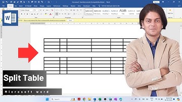 How to split table in word?