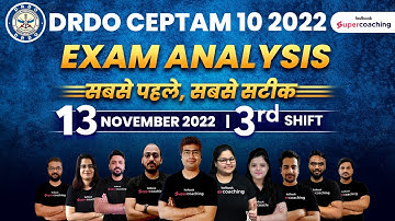 DRDO CEPTAM 10 Exam Analysis 2022 | DRDO CEPTAM 10 13 Nov Shift -3 | TIER 1 Question Paper Analysis