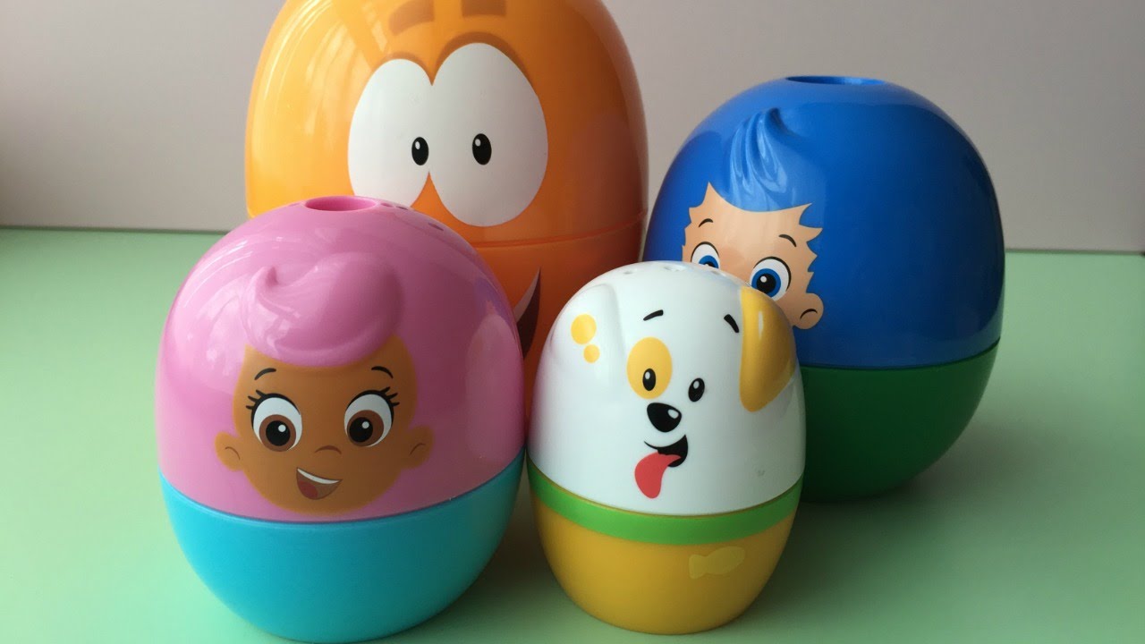 Learn Colours with Bubble Guppies Stacking Cups Surprise Eggs with