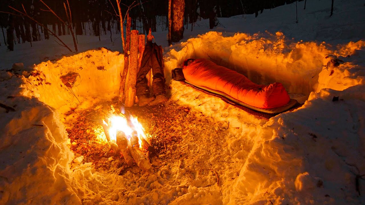 Solo Survival in a Snow Shelter - 48 Hours in Extreme Winter Conditions ...
