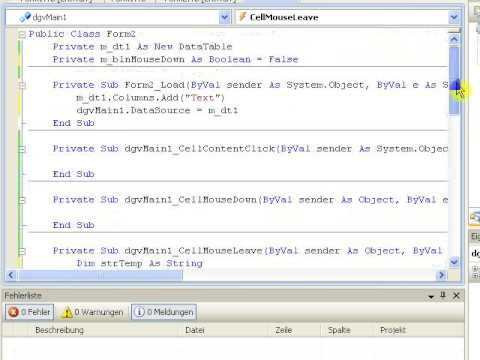 Tutorial: Mit VB.NET Drag and Drop zwischen 2 Forms mit Datagridviews