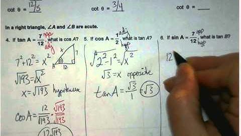 Honors Algebra 2   Unit 6   13.1 Trig Functions in Right Traingles