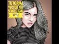 Infinite Painter tutorial Vector art hair style