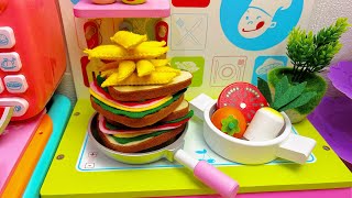 DIY Hello Kitty Kitchen ASMR Cooking Pizza, Burger, BBQ With Kitchen Toys