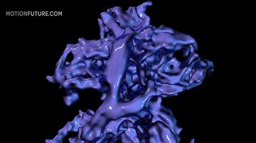 RealFlow CInema 4D liquid blob test