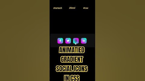 ✨How to Create Animated Gradient Social Icons using HTML & CSS | No JavaScript ✨#coding #shorts