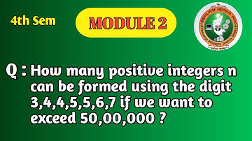 VTU 4th Sem Maths | Counting Positive Integers | Mathematical Induction - Module 2)