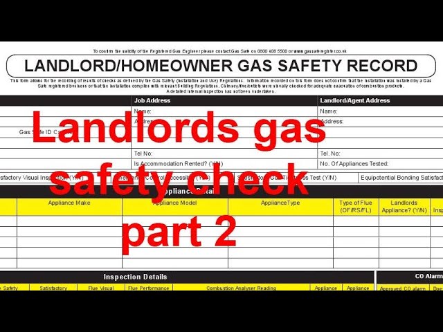 LANDLORDS GAS SAETY CHECK, part 1 introduction on how to carry out a  landlords report for trainees - YouTube