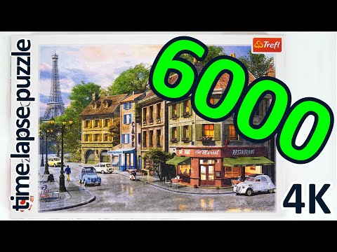 Puzzle time lapse - 6000 Trefl - Street of Paris (4K)