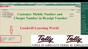 Tally TDL for Mobile Number and Cheque Number in Receipt Voucher in Tally Erp 9