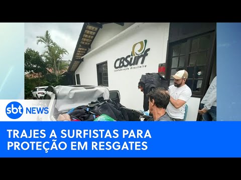 Video confederacao-brasileira-de-surf-recebe-doacoes-de-roupas-de-borracha-sbt-newsna-tv-11-05-24