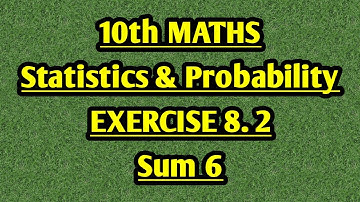 10th maths EXERCISE 8.2 sum 6 UNIT 8 english tamil medium STATISTICS PROBABILITY standard deviation