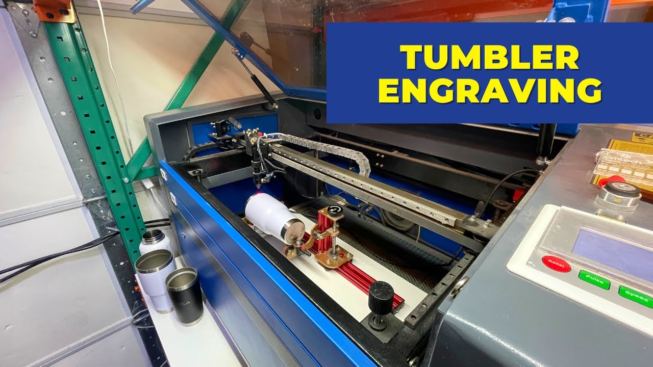 Running tumblers on the co2 laser - omtech gantry laser engraver. 