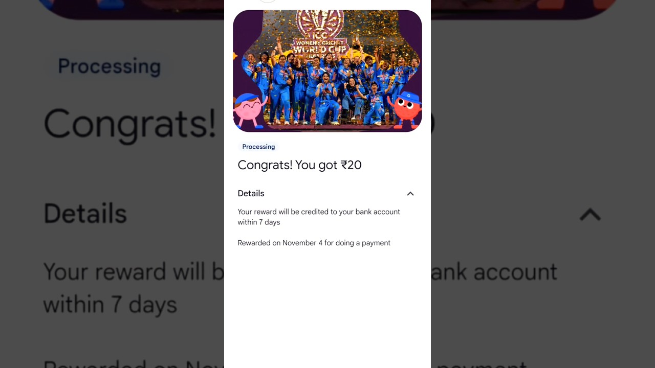 GPay India Brings The Cup Home 🏆 | Pay ₹10 & Get ₹20 Cashback 💰 | Full Offer Detail