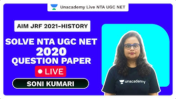 Solve NTA UGC NET 2020 Question Paper Live | AIM JRF 2021 | History | Soni Kumari
