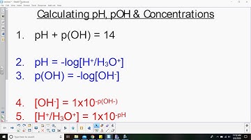 Calculating pH, pOH, [H+], and [OH-}
