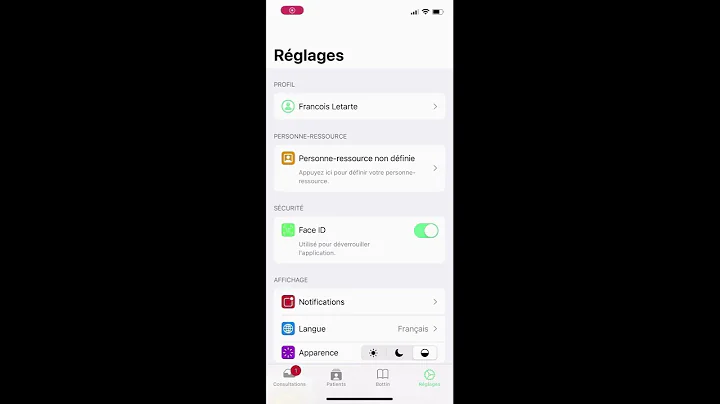 Dcouvrir les rglages de l'app