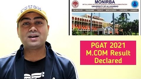 Allahabad University M.com Result declared PGAT exam 2021 | Dr Sahil Roy