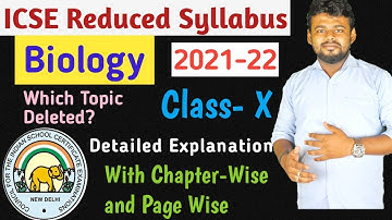 ICSE Class X Reduced Syllabus 2021-2022 | Biology | Complete Explanation Chapter Wise | SRM #selina