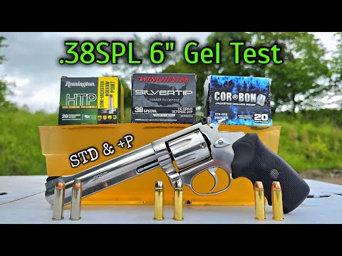 6" Barrel .38 Special Ballistic Gel Test Remington Winchester Corbon .38SPL