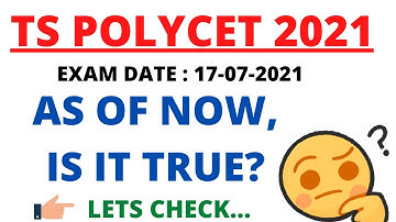 TS Polycet 2021 Exam Date Update As Of Now || 2021 Polycet