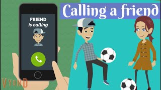 Calling a friend. English Phone Conversation.