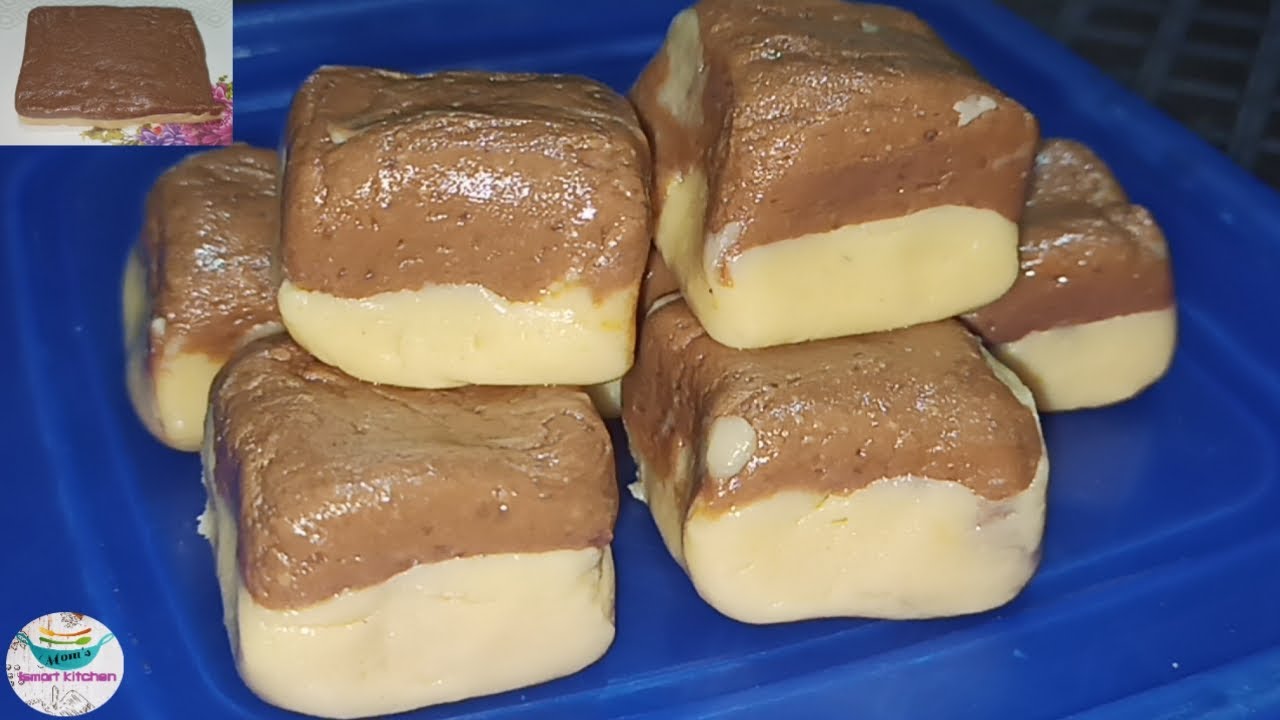 Double layer Milk burfi in telugu Coco powder Milk Burfi in telugu