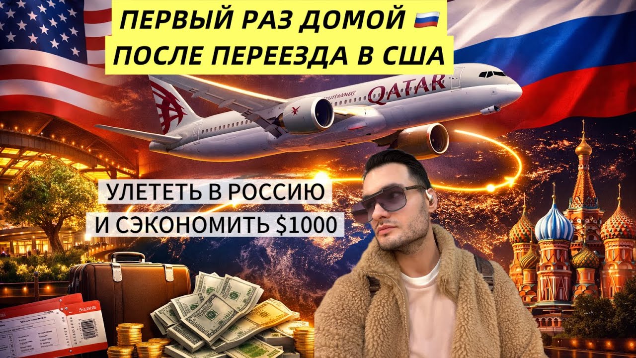 Первый раз лечу в Россию после переезда в США | Как сэкономить $1000 на перелёте
