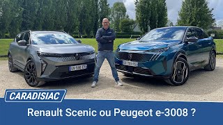 Renault Scénic e-Tech électrique (2024) VS Peugeot e-3008 : quel SUV électrique français acheter ?