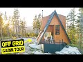 OFF-GRID TINY A-FRAME CABIN TOUR! (Solar Powered Airbnb w/ Epic Views)