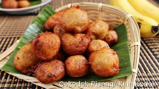 马来西亚街边小食，炸香蕉球 Cekodok Pisang/ Kuih Kodok/ Jemput Jemput