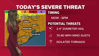 All of Houston area included in enhance severe weather threat level | Large hail, strong winds gust